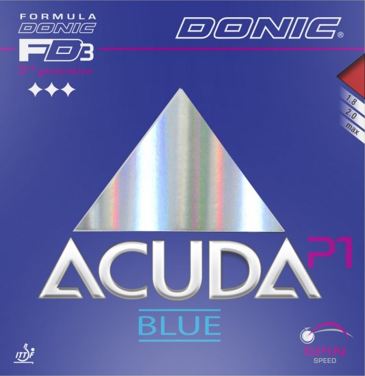 Donic Acuda Blue P1 - extreme grip for Plastic ball (Clearance) - Click Image to Close
