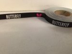 Butterfly side tape/ edge tape (12mmx10m) Black/White writing