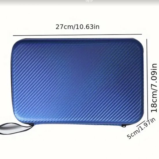 Table Tennis Bat Cover rect. hard case (Blue) - Click Image to Close