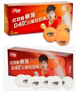 New Material DHS 3 star D40+ plastic balls (box/10) White/Orange