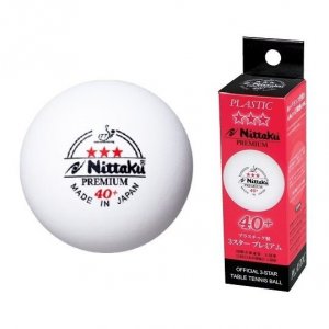 Nittaku Premium 3* 40+mm balls - made in Japan (3 balls, white)