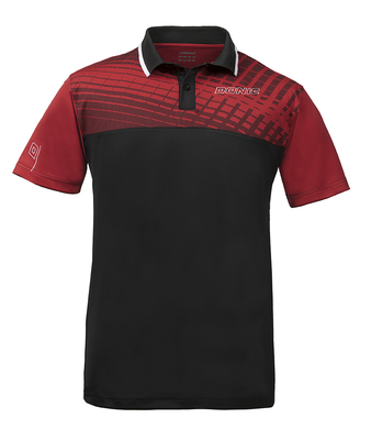DONIC "Polo-Shirt Makro" (Red/Black) Clearance - Click Image to Close